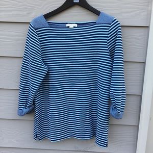 Coldwater Creek Size 14 Blue T-shirt Striped top